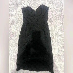 Shoshana Black Lace Strapless Dress Size 0